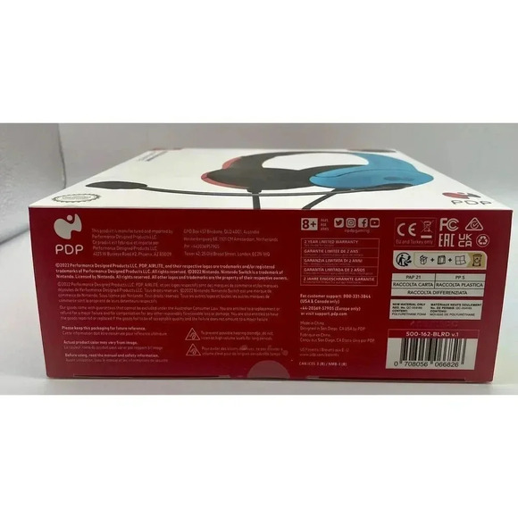 PDP Gaming Airlite Stereo Wired Headset For Nintendo Switch Neon Red Blue Tested - Picture 13 of 14